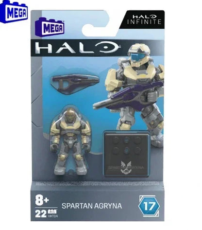 Original Mega Construx Halo Infinites Heroes Series 17 – Spartan Yoroi Kovan Agryna Action Figure Collectible Toy