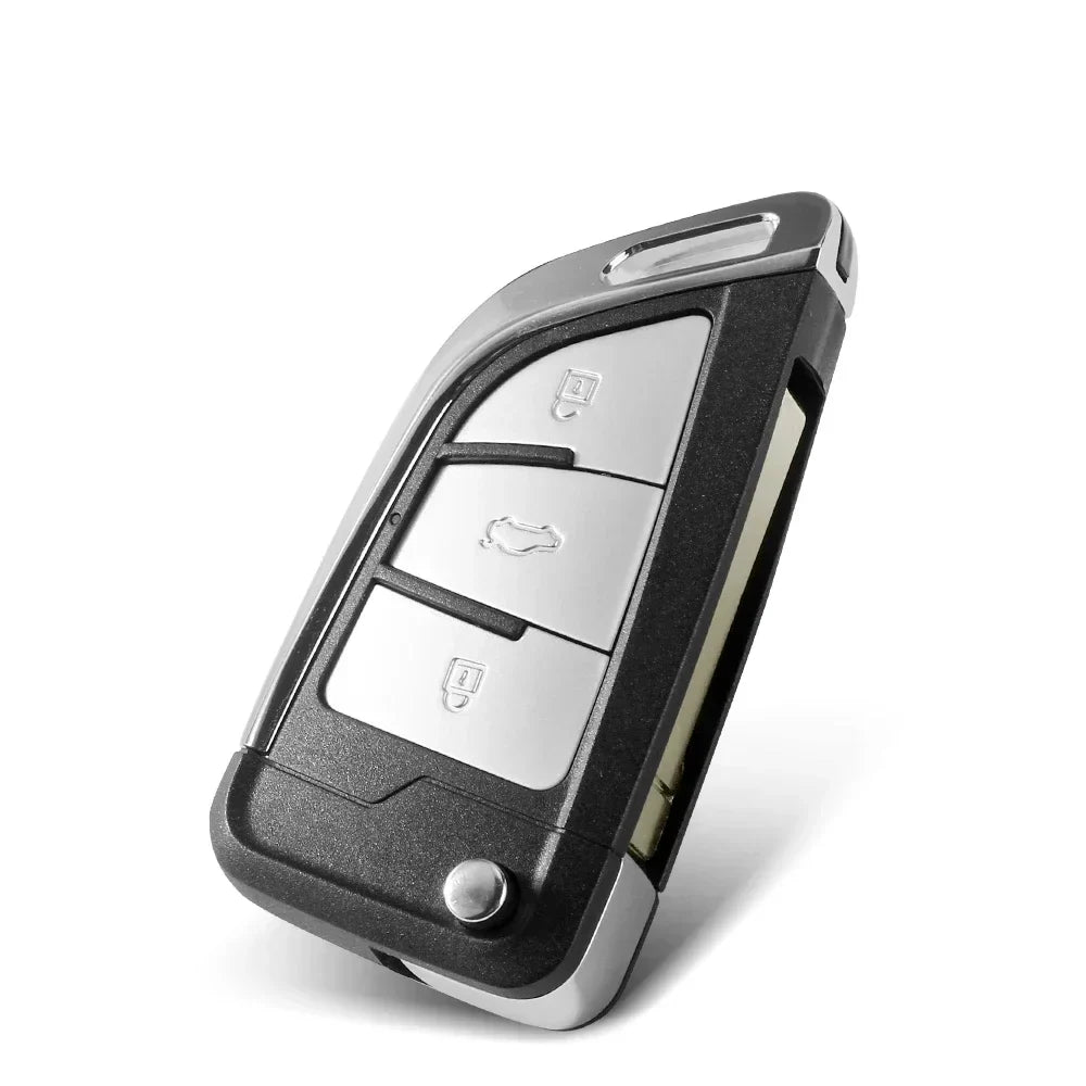 KEYYOU 2/3 Button Remote Flip Folding Car Key Shell - Compatible with VW Volkswagen MK4, Bora, Golf 4/5/6, Passat, Polo, Touran