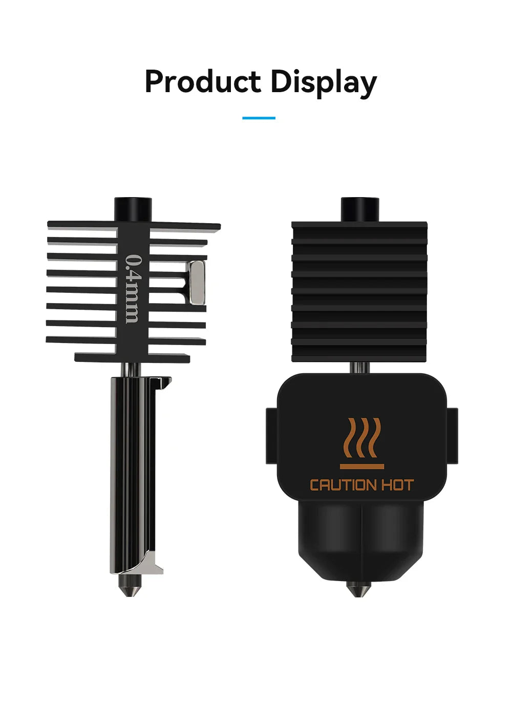 Hotend Kit for Bambu Lab A1 Mini 3D Printer – Hardened Steel Nozzle 0.2/0.4/0.6/0.8mm Assembly