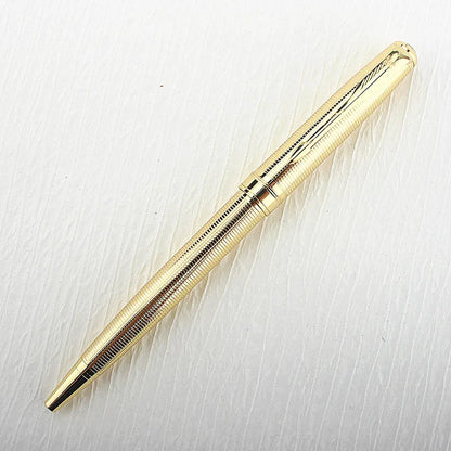 Luxury 0.7mm Metal Rollerball Pen – Blue Ink Gold Steel Signature Pen for Office & School Writing