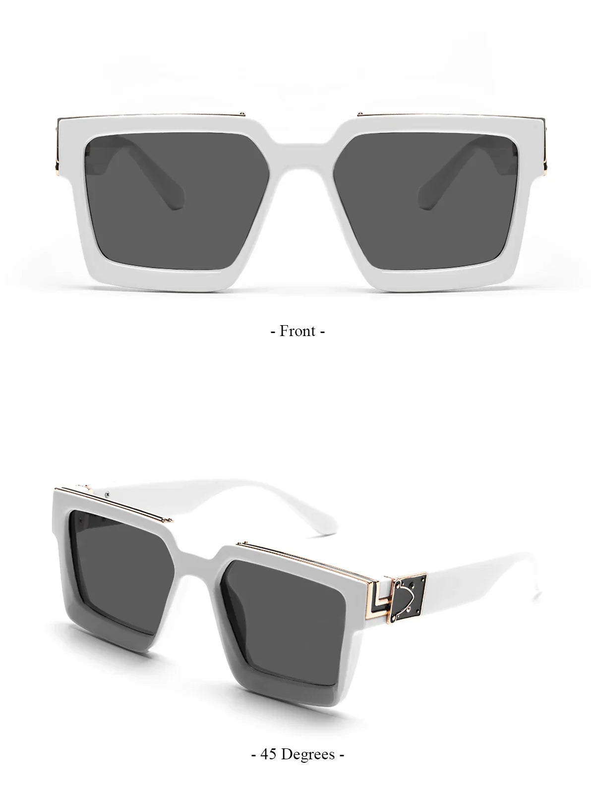 Ruiao Retro Black Millionaire Sunglasses – Luxury Square Designer Shades for Men & Women (2024)