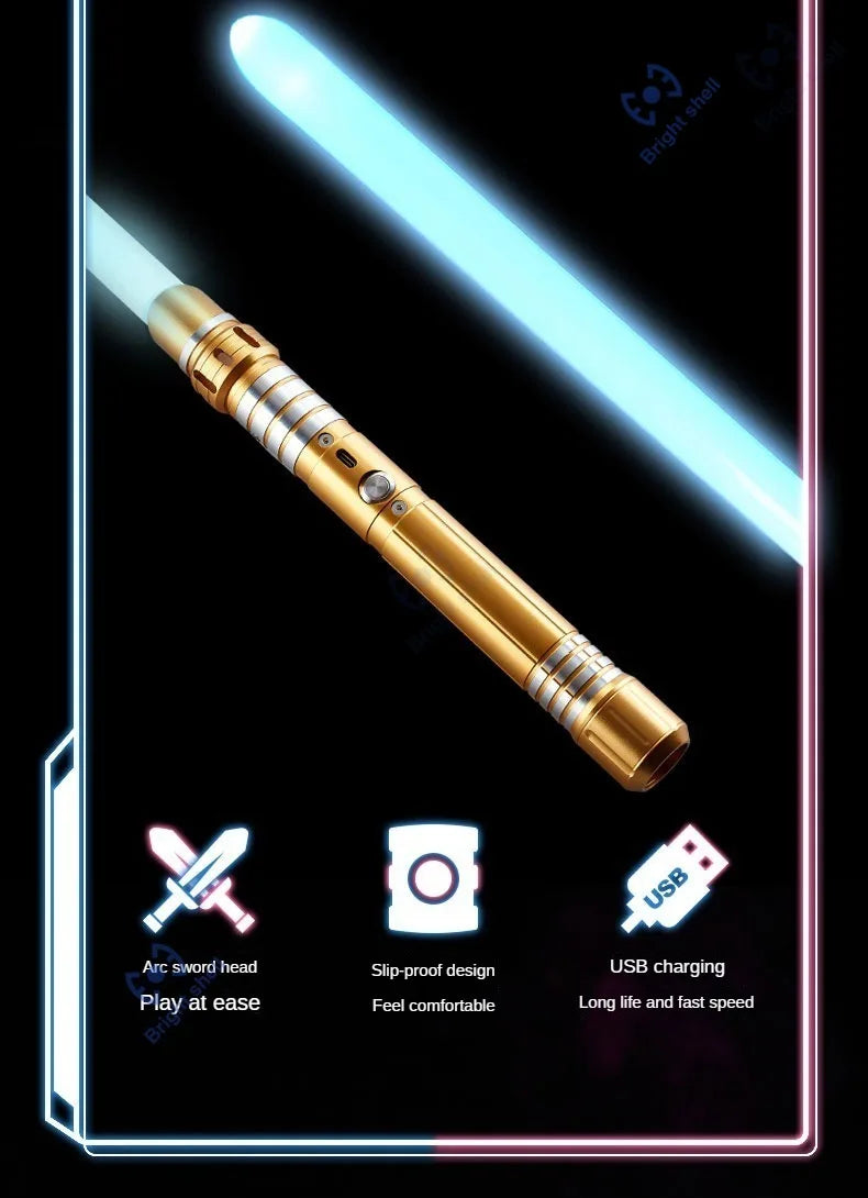 RGB Metal Lightsaber Toy – 15-Color Changing Laser Sword with Sound Effects, Force FX Jedi Blaster Gift for Kids