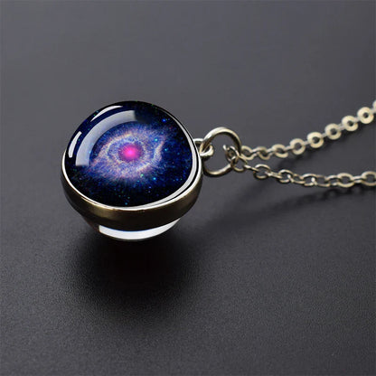 Solar System Planet Glass Ball Necklace – Moon, Earth, Jupiter & More Space-Themed Pendant for Women Fashion Gift