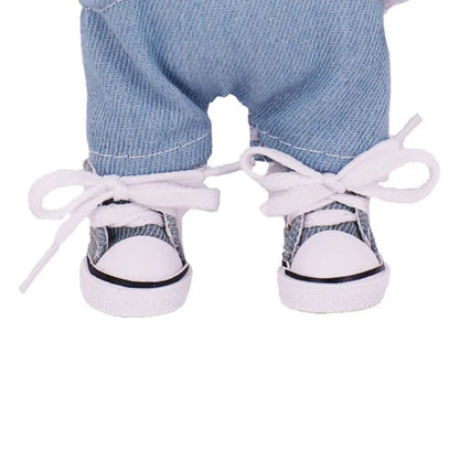 3.8cm Doll Canvas & Leather Shoes for 17cm Labubu Dolls – Cute Doll Clothes Accessories & Gift for Girls