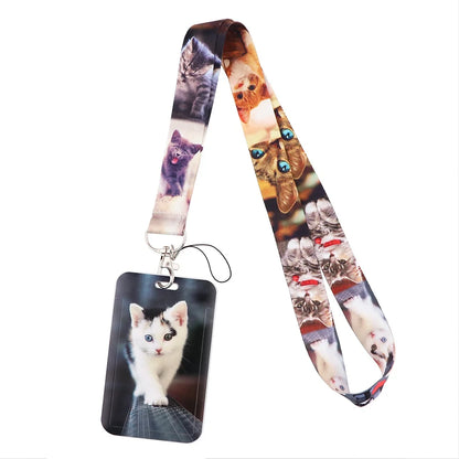 Cartoon Cat Lanyard Keychain – Multifunctional ID Card Badge Holder, Camera USB, Phone Neck Strap Accessories