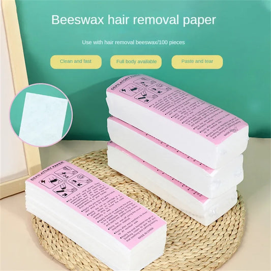 20/50/100PCS Professional Hair Removal Waxing Strips – Nonwoven Fabric Depilatory Papers for Leg Hair Removal