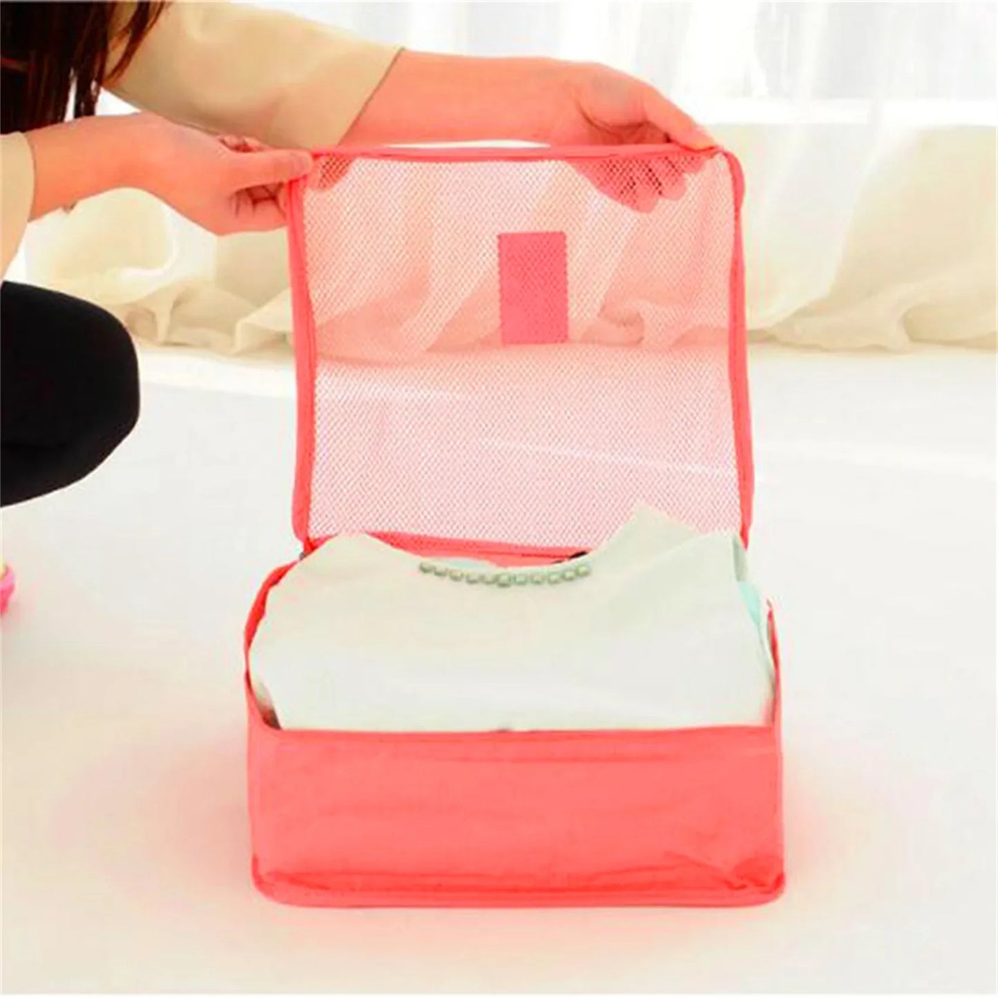 6PCS Travel Storage Bag Set – Clothes Organizer, Wardrobe Pouches & Packing Cubes for Suitcases