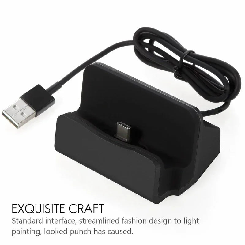 iPhone 15 Pro Max & Samsung USB-C Charging Dock - Type-C Desktop Charging Stand & Cradle
