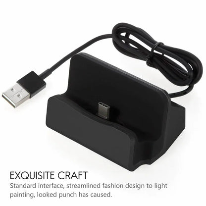 iPhone 15 Pro Max & Samsung USB-C Charging Dock - Type-C Desktop Charging Stand & Cradle