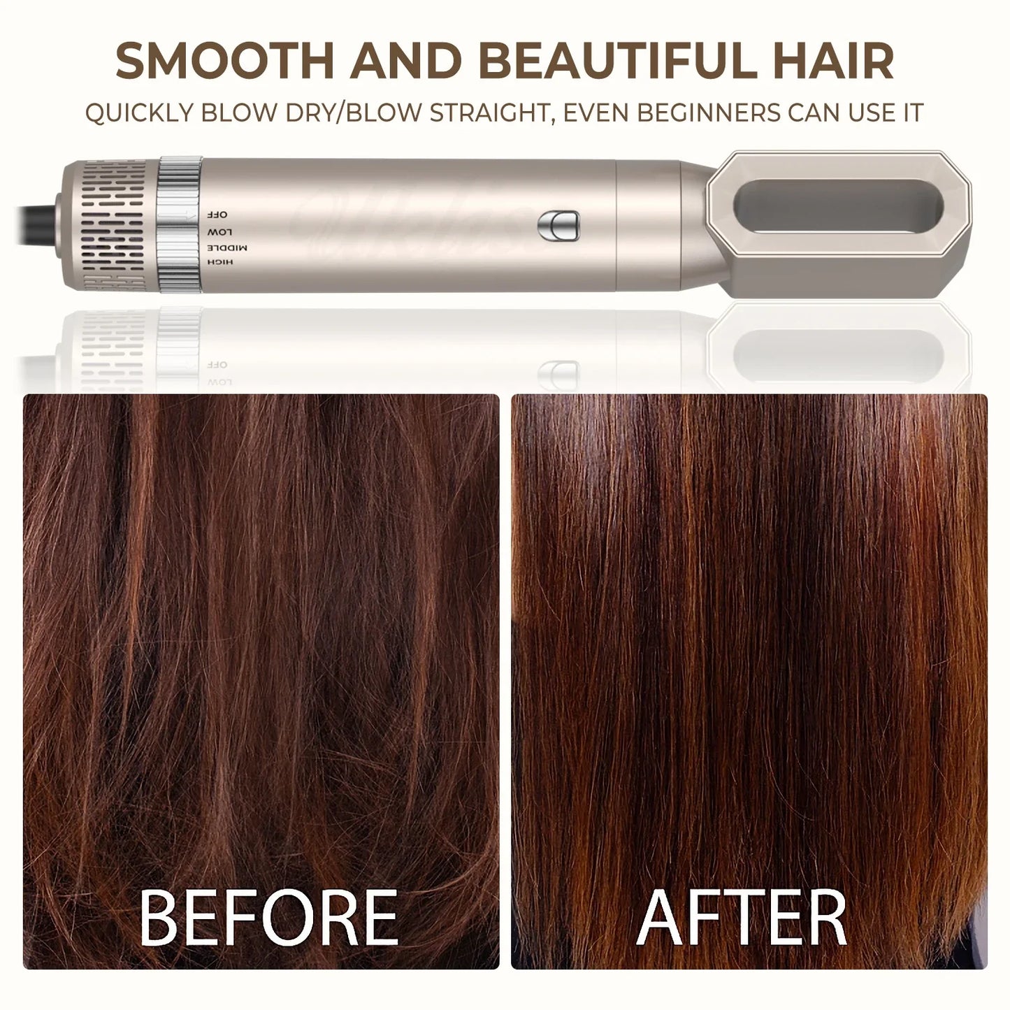 5 in 1 Hair Dryer Brush Set – Electric Hot Air Straightener & Rotating Curling Iron for Professional Multi-Styling