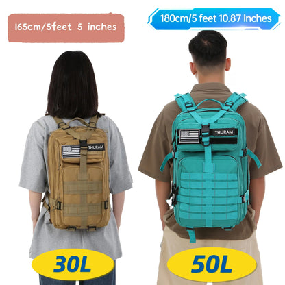 30L/50L Waterproof Nylon Backpack – 1000D Tactical Outdoor Bag for Camping, Hiking, Fishing & Hunting