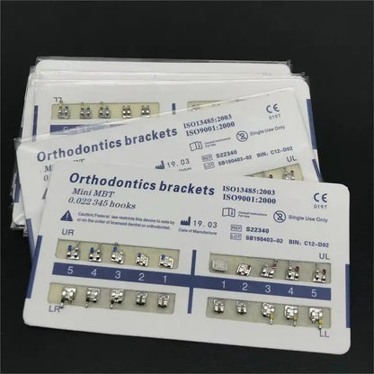 10 Packs Dental Orthodontic Metal Braces – Mini Roth/MBT/Edgewise 022 Slot Brackets for Dentist Treatment