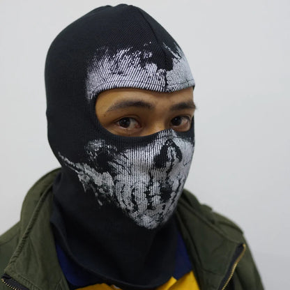 Skull Ghost Motorcycle Mask - Windproof Skeleton Face Cover for Cosplay, Riding & Outdoor Wear