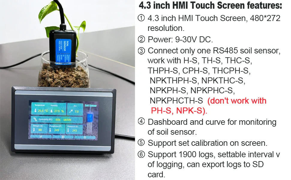 Soil Moisture, Temperature, Humidity, EC, pH & NPK Sensor - 4-20mA, 0-5V, RS485 Modbus for Accurate Soil Measurement