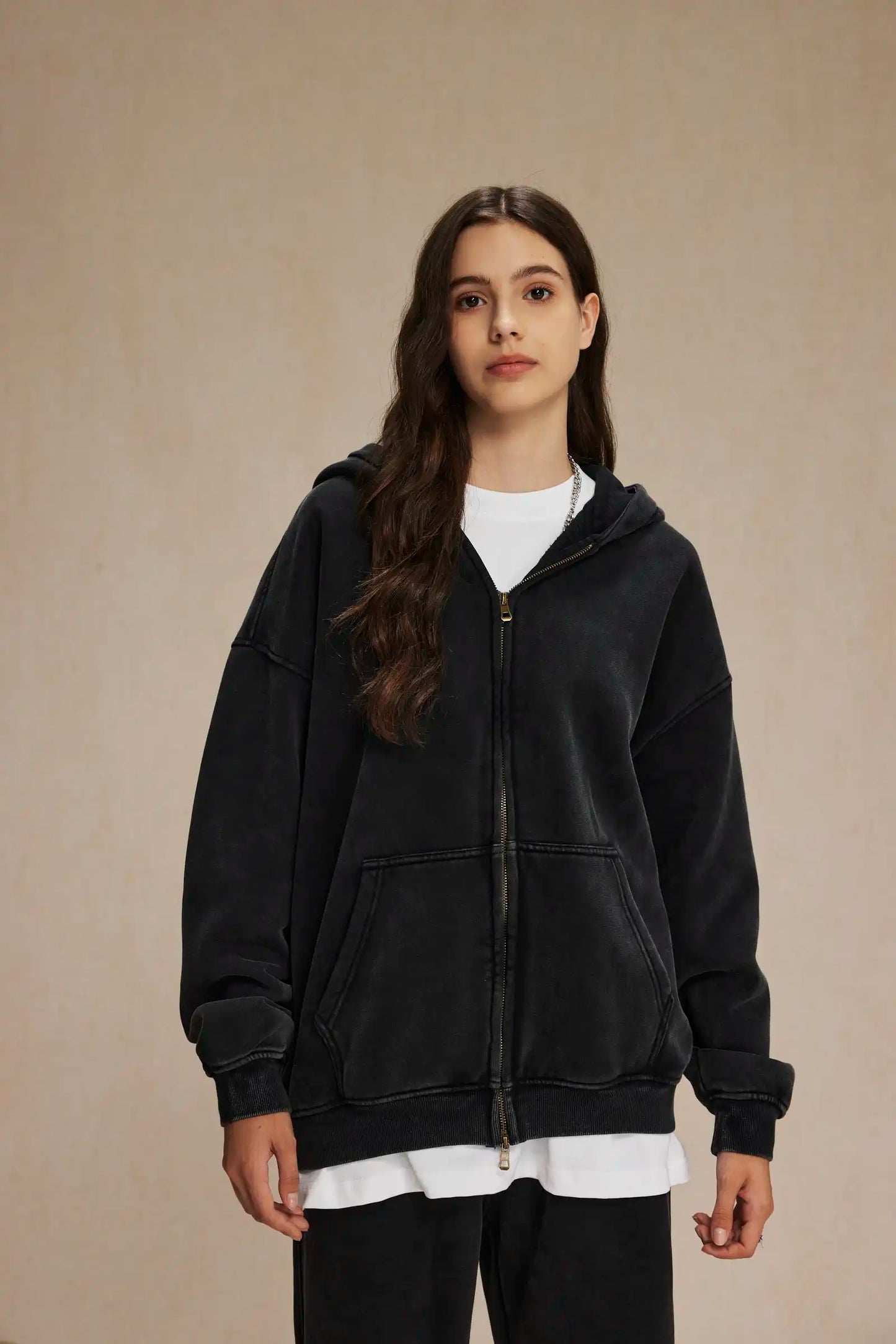 Batik Fleece Zipper Hoodie – Warm Ethnic Style Zip-Up Sweatshirt