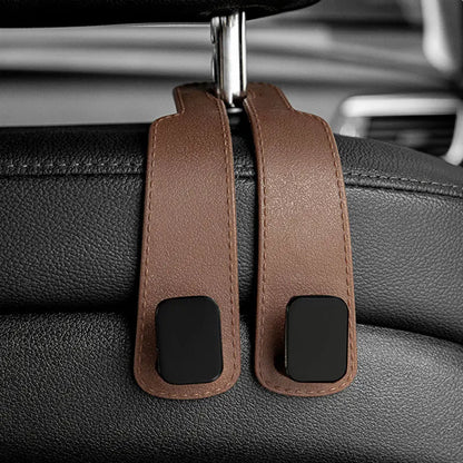 Car Headrest Hooks for Bags – Seat Back Organizer Holder Clips for Auto Storage and Fastening