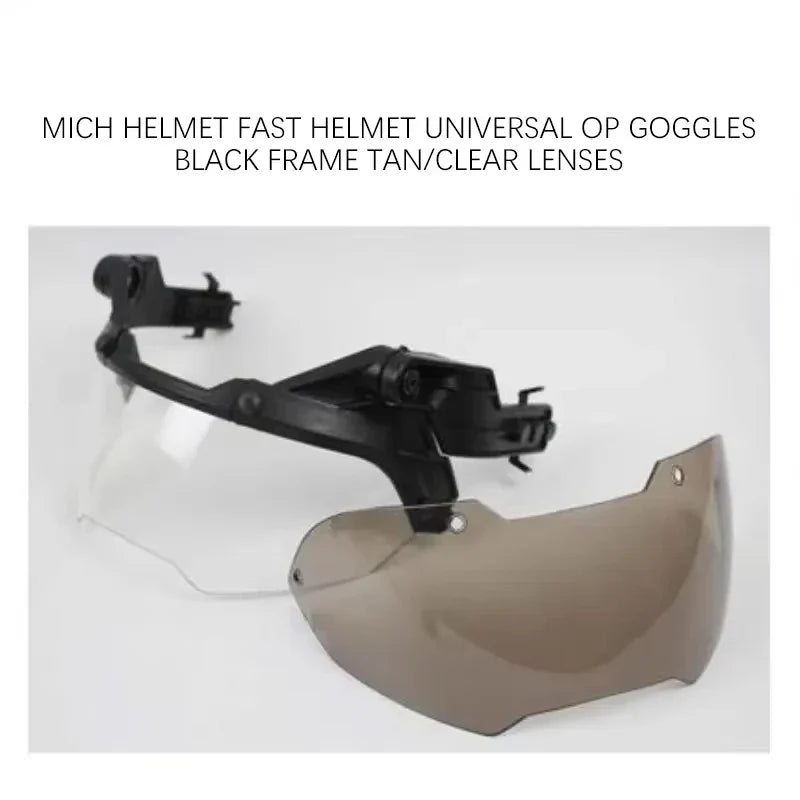 BOOIU Adjustable Tactical Helmet – FAST MICH Helmet with Detachable OP Goggles, Anti-Fog & Anti-Riot CS Protective Gear