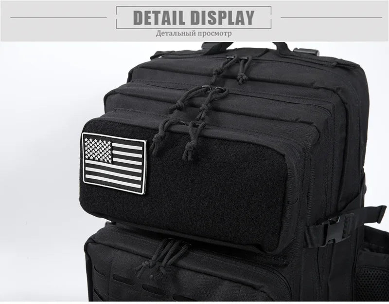 QT&QY 25L/45L Tactical Backpack – Outdoor Survival & Hiking Rucksack for Men & Women, Bug Out Bag with Bottle Holder