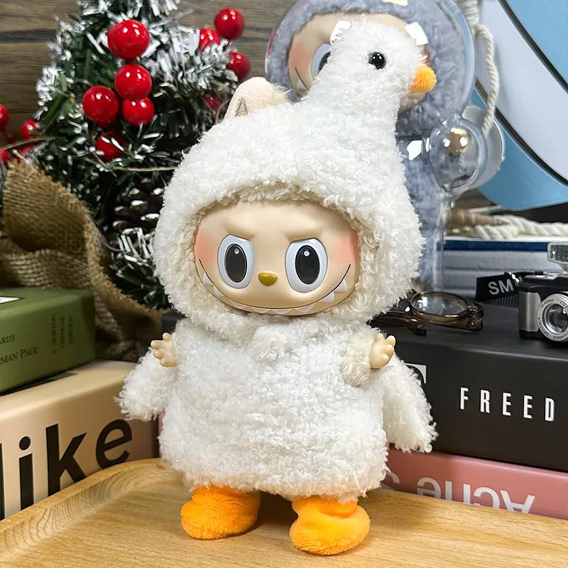 17cm Mini Plush Doll Clothes – Cute Animal-Style DIY Outfit Accessories for Labubu Dolls