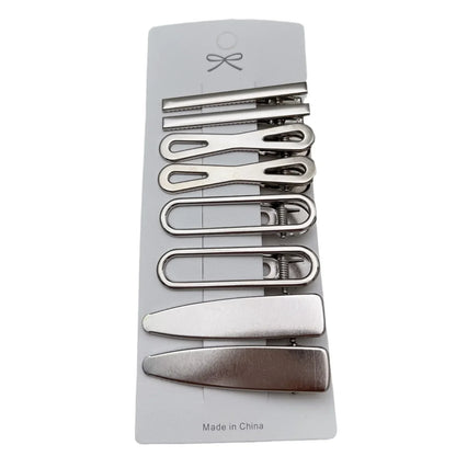 Silver Metal Hair Clips for Women & Girls | Y2K Duckbill Hairpin, Bangs Side Barrettes