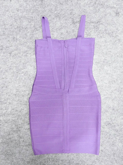 BEAUKEY Women's Blue Mini Bandage Dress – Spaghetti Strap Bodycon Sexy Above-Knee Party & Club Dress XL