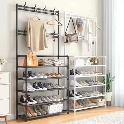 Multi-Layer Shoe and Hat Rack - Multifunctional Floor Standing Storage for Shoes, Sneakers, and Coats, Dormitory Organizer Cabinet