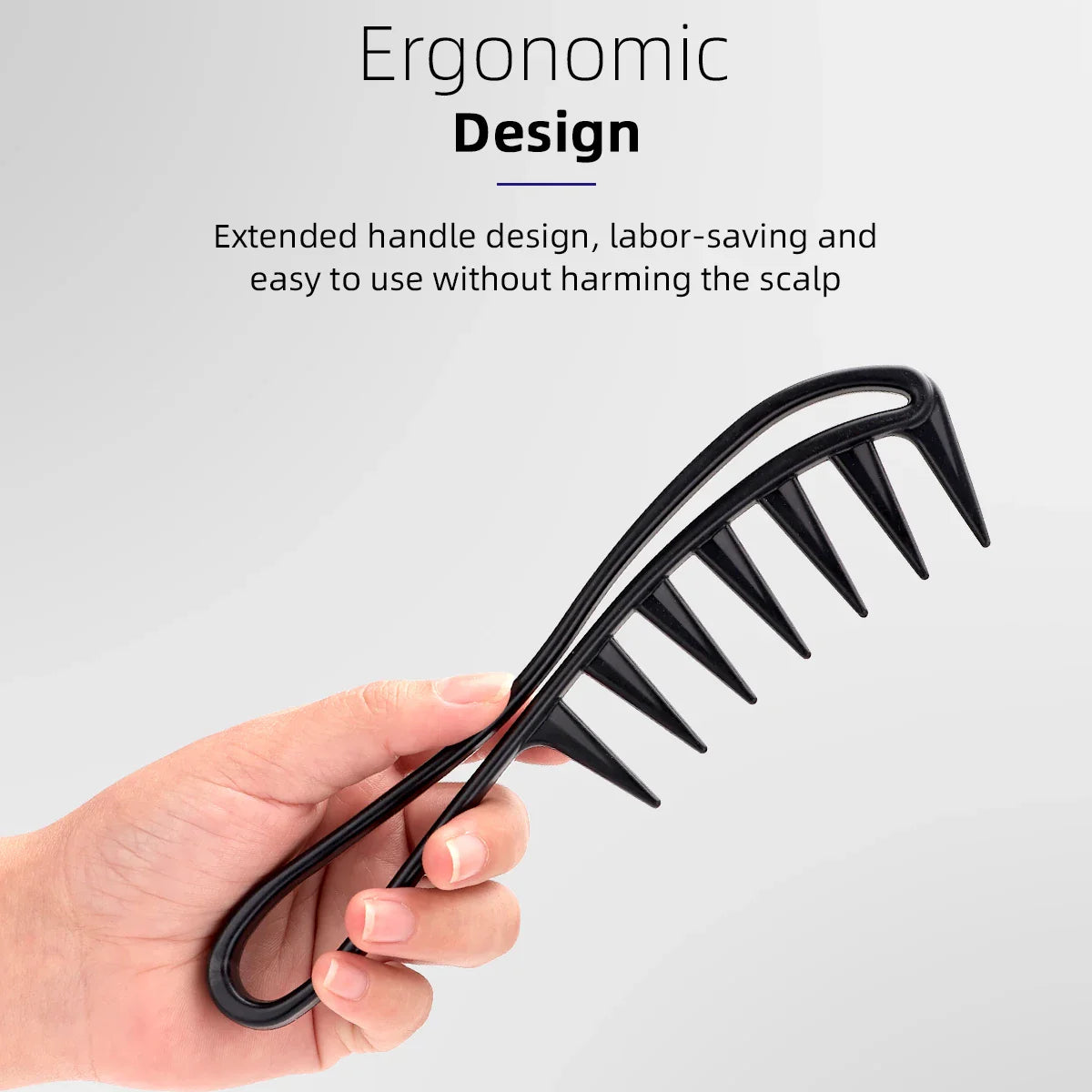 Wide Tooth Shark Plastic Comb for Men - Barber Styling & Hairdressing Tool, Ideal for Clipping, Curling, and Scalp Massage