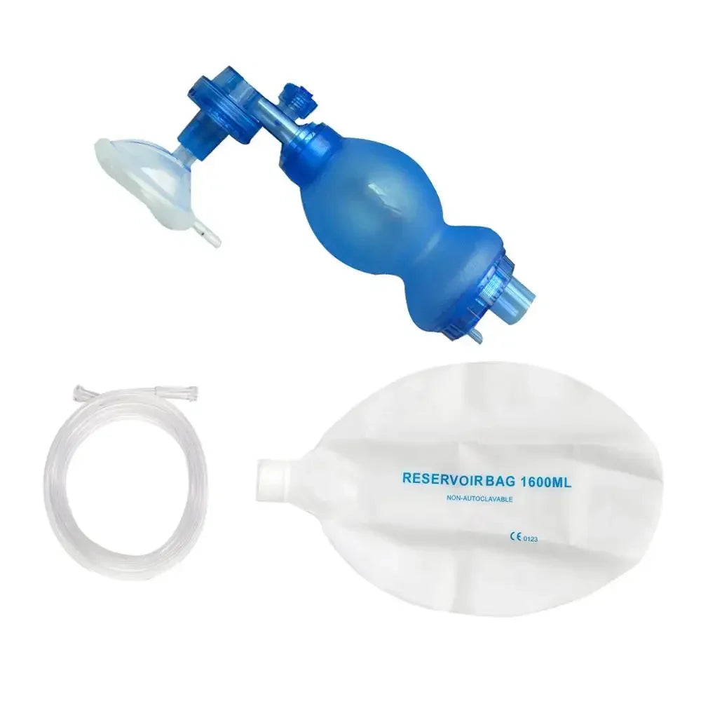 PVC Self-Help Respirator Training Bag Valve Mask – Adult, Child & Infant AED Training Tool with Carry Case