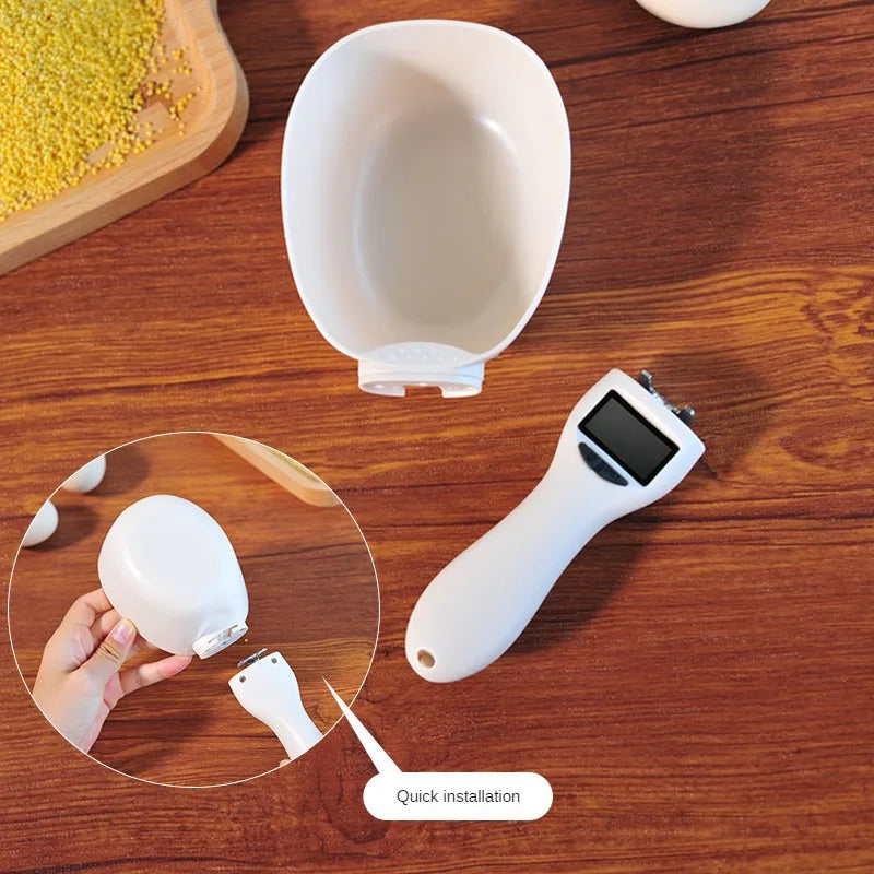 Digital Pet Food Measuring Spoon: Electronic Scale for Dog and Cat Feeding Bowls with Weight and Volume Display