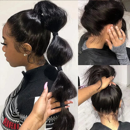 HD 360 Full Lace Wig – 36 Inch Bone Straight Pre-Plucked 13x6 Human Hair Lace Frontal Wig for Women
