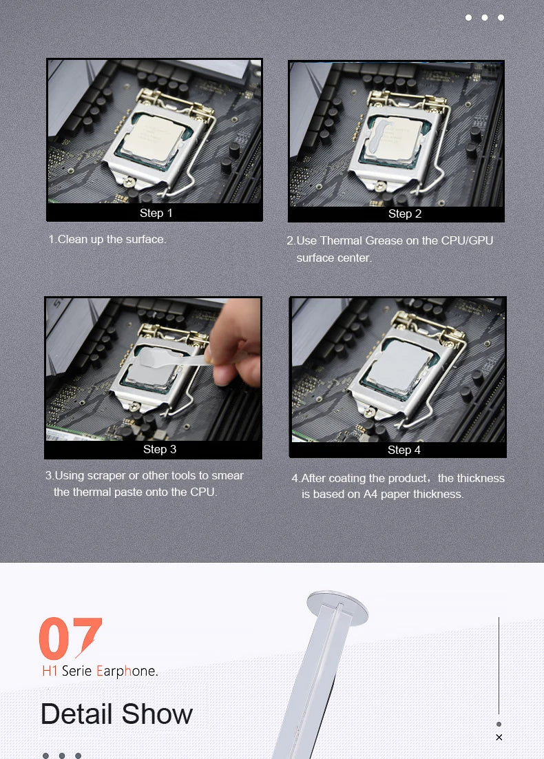 ZF-12 High-Quality CPU Thermal Paste — 12W Thermal Grease Silicone Paste for Processor Cooling