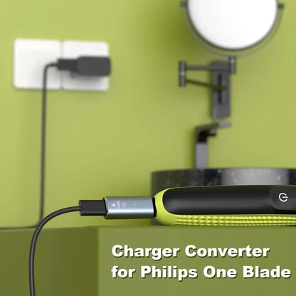 5V Type-C Shaver Adapter Charger Converter – Compatible with Philips OneBlade Shaver Models QP2724, QP2834, QP4530, QP1924 & QP1324 Power Charging Accessory