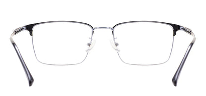 Comfortable Rectangular Men’s Business Glasses – Full Rim Browline Metal Frame for Optical Prescription Lenses