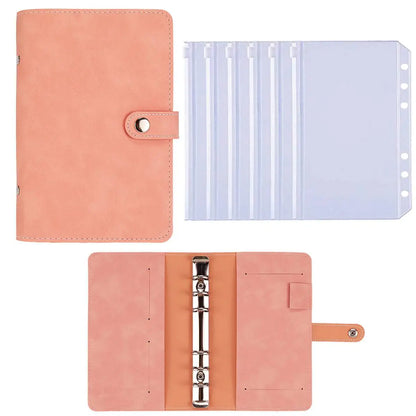 2024 A6 Budget Binder – PU Leather Notebook with Cash Envelopes System, Clip-On Binder Pockets for Money Saving & Bill Organizer Gifts
