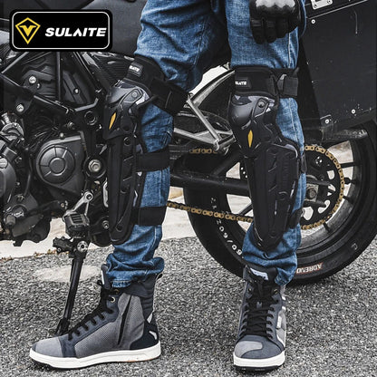 Motocross Knee Pads Protection Gear - Motorcycle Knee and Elbow Guards for Off Road Racing MTB Riding Safety