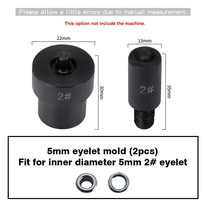 WUTA Manual Button Installation Tool – Mute Punching for Mushroom Rivets & Eyelets, DIY Hand Pressing Tool (With/Without Machine)
