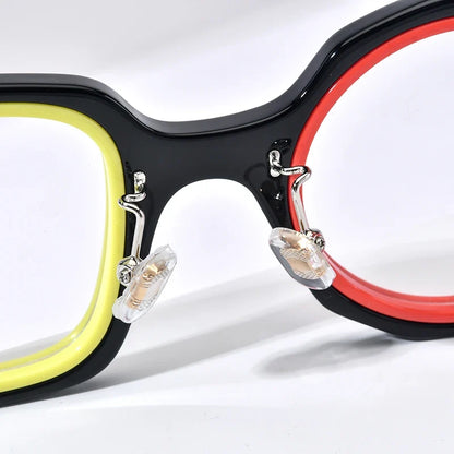 FONEX HEPIDEM Acetate Eyeglass Frames - Retro Round Vintage Eyewear for Men & Women