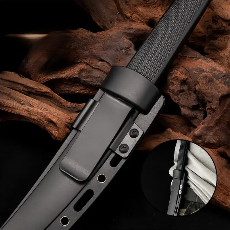 2PC Portable Outdoor EDC Survival Knife Set - Multi-Functional Stainless Steel Fruit and Table Knife with Sheath