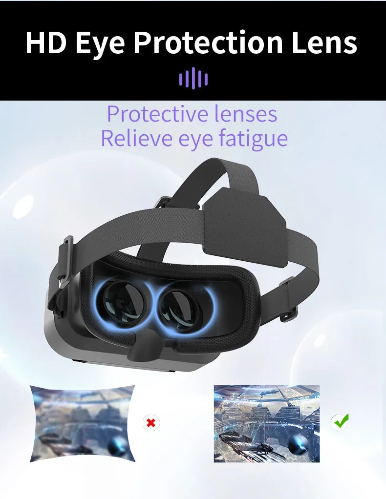 VR Glasses Virtual Reality Headset – 3D Lenses Smart Goggles for Smartphones, Mobile Game Accessory
