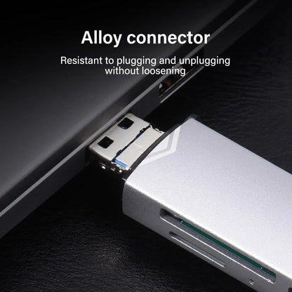 JASTER 6-in-1 USB 3.0 Card Reader – Type-C/USB TF/SD Adapter Flash Drive for Phone & Laptop