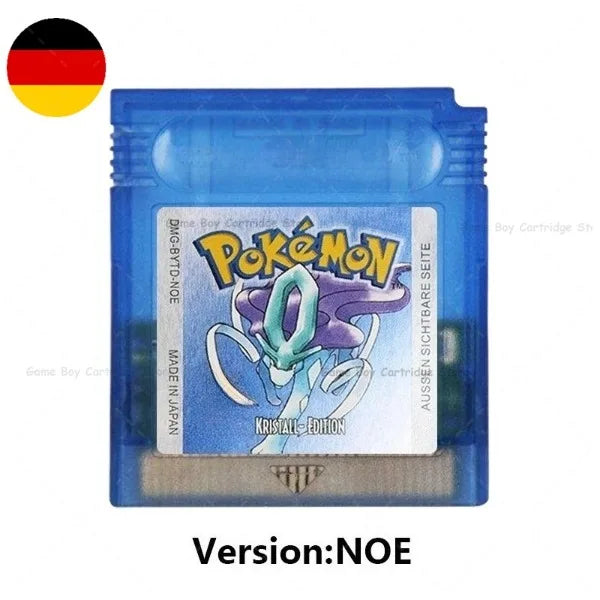 GBC Pokémon Game Cartridge Bundle – Red, Blue, Crystal, Gold, Silver, Yellow & Green, Multi-Language