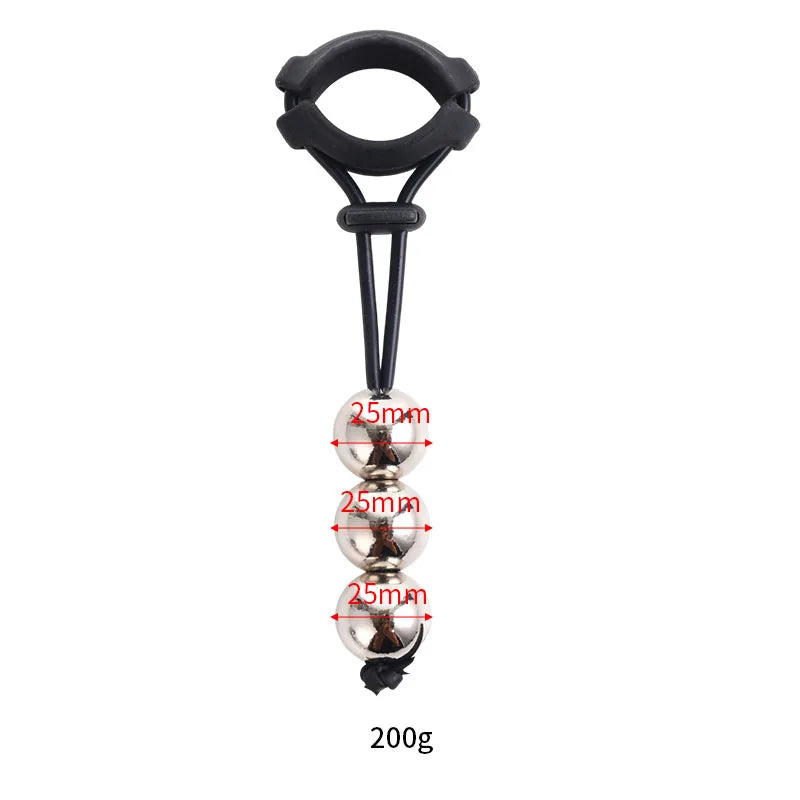 BDSM Male Penis Ring & Extender — Weight-Bearing Stretcher, Enlargement Device with Ball & Semen Lock, Adult Sex Toy for Men