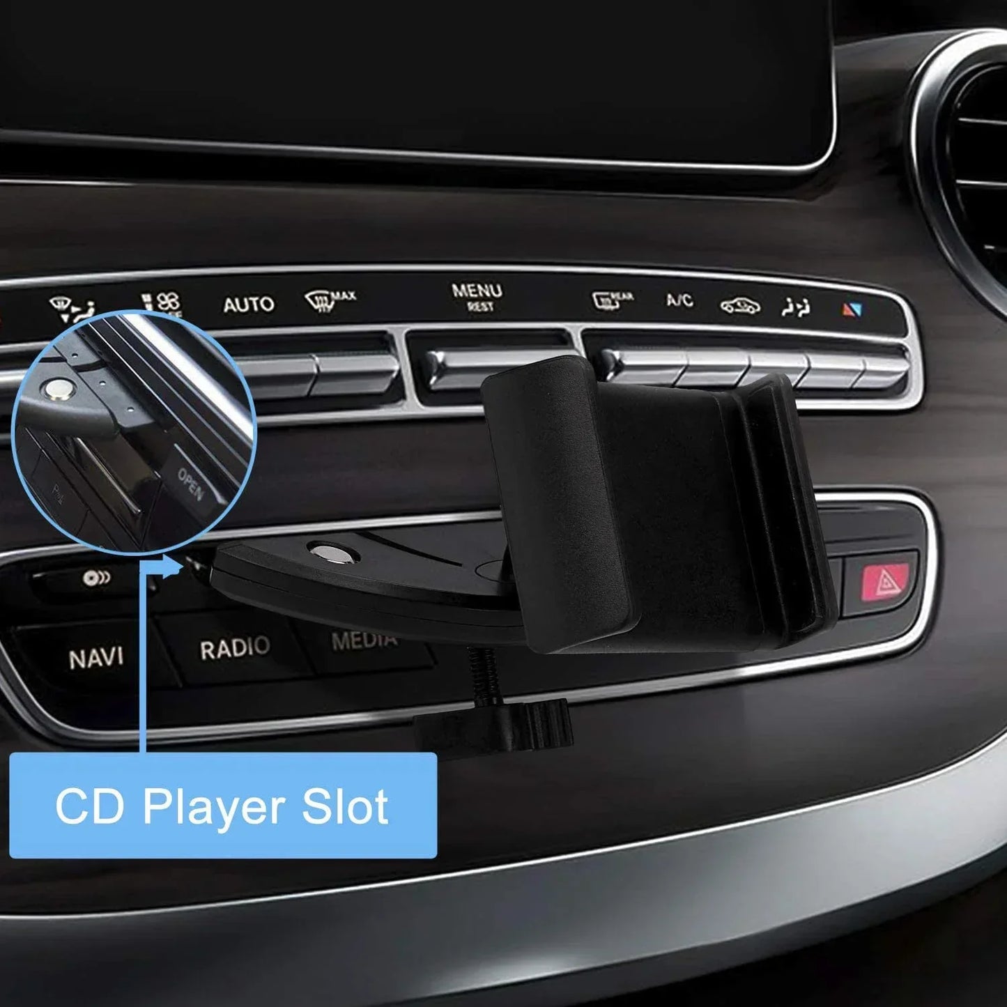 Universal CD Slot Phone Holder - 360° Adjustable Rotating Car Mount for iPhone Samsung Xiaomi Smartphones