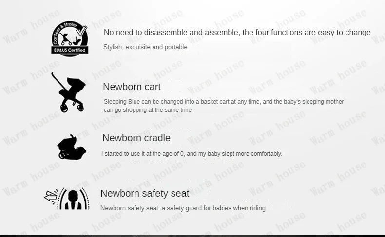2025 New 4-in-1 Baby Stroller — Luxury Foldable Multifunctional Carriage & Portable Pram