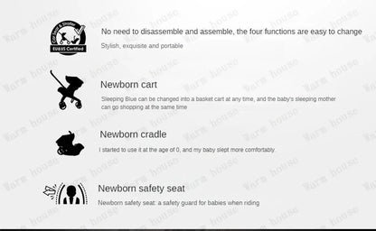 2025 New 4-in-1 Baby Stroller — Luxury Foldable Multifunctional Carriage & Portable Pram