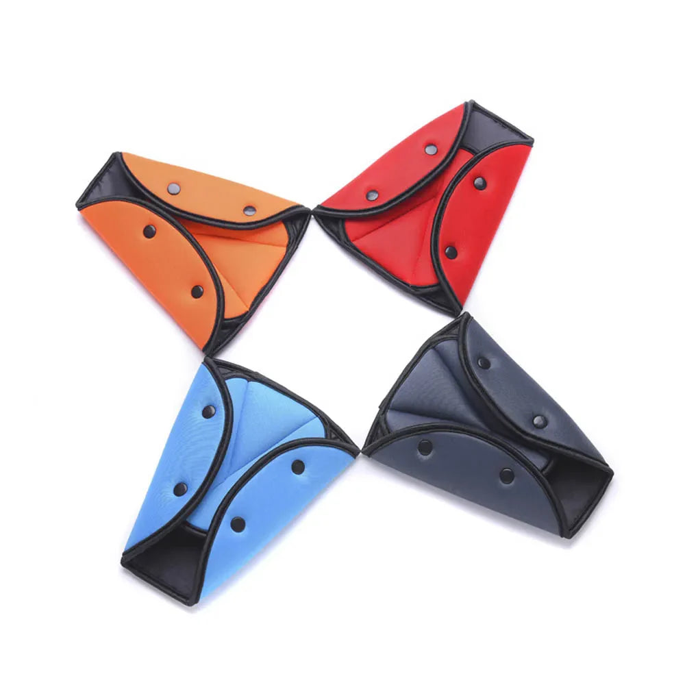 Universal Soft Car Seat Belt Cover: Adjustable Triangle Safety Pad Clips for Kids - Anti-Neck Strain Protection & Comfort Enhancement