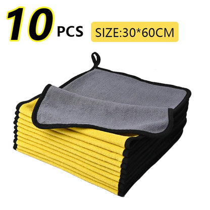 5/10/15/20PC Microfiber Car Cleaning Towels – High Absorption Multipurpose Cloths for Car Wash & Kitchen Cleaning