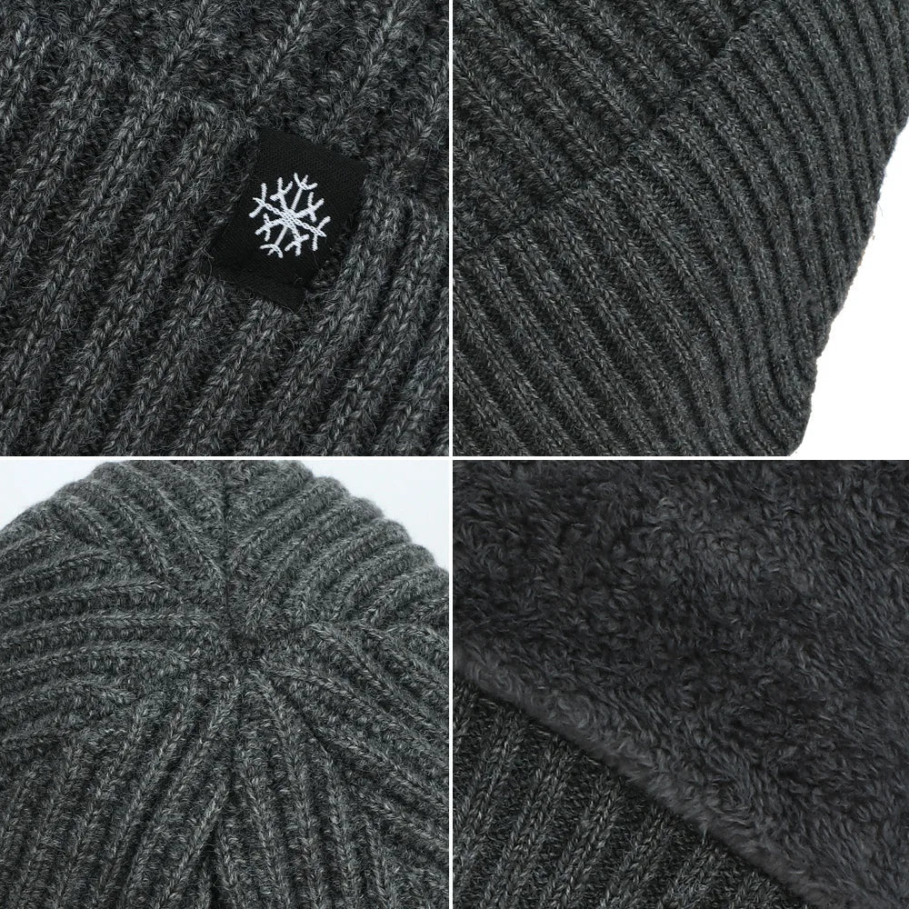 Men's Winter Knitted Bomber Hat with Ear Flaps - Plush Warmth, Faux Fur Lined, Casual Fashion Peaked Cap for Cycling