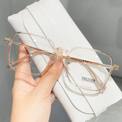 Trendy Reading Glasses for Women — Anti Blue Light Presbyopia Eyewear, High-Definition Transparent Frame, Unisex Eyeglasses