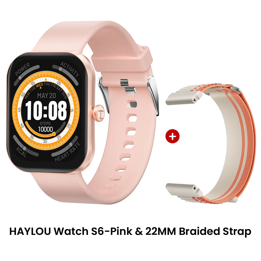 HAYLOU Watch S6 Smartwatch — 2.01" HD Display, Bluetooth Voice Calls, IP68 Waterproof Fitness Tracker